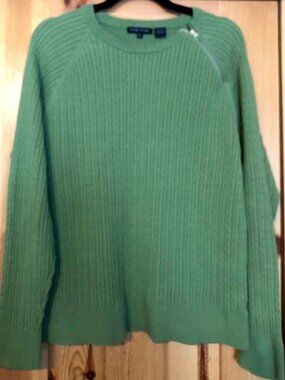 Jeanne Pierre XL Avocado Green LS Sweater with Zipper